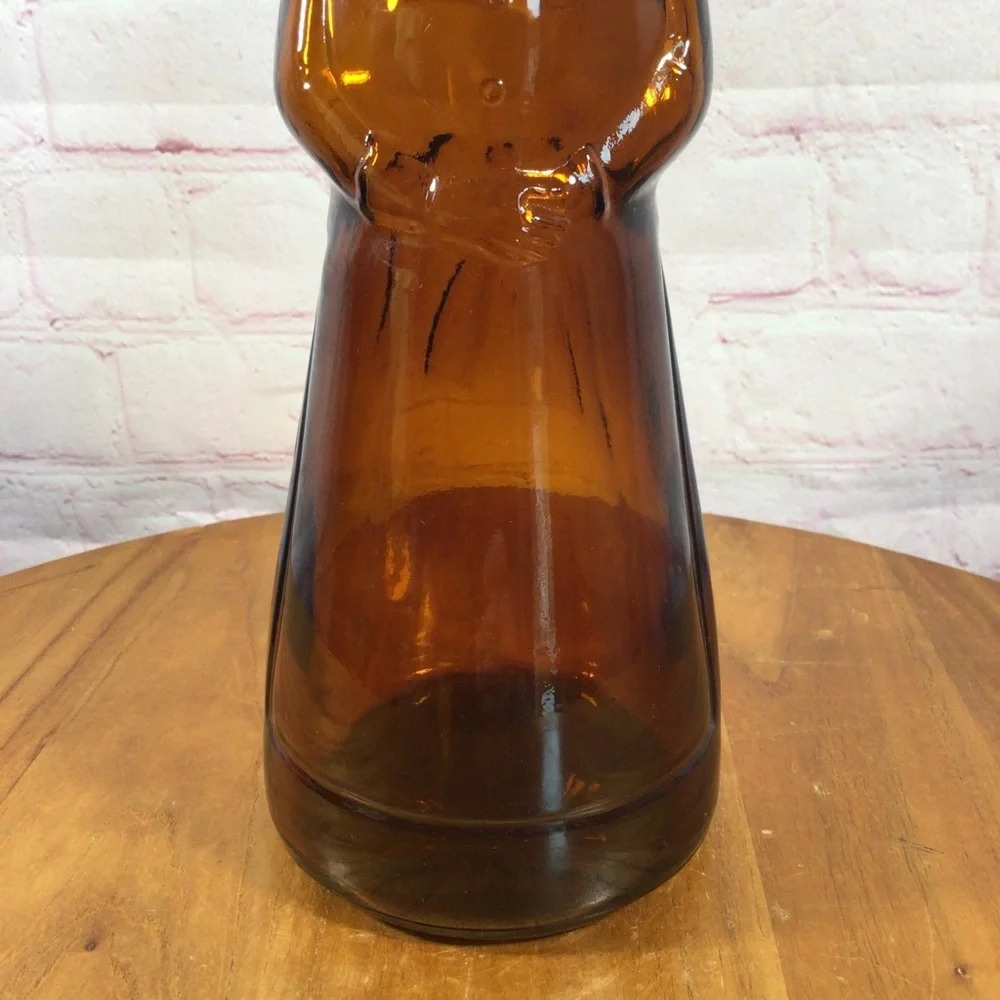 Vintage Mrs. Butterworth’s Amber Glass Syrup Bottle with Metal Screw On Cap - Picture 3 of 9